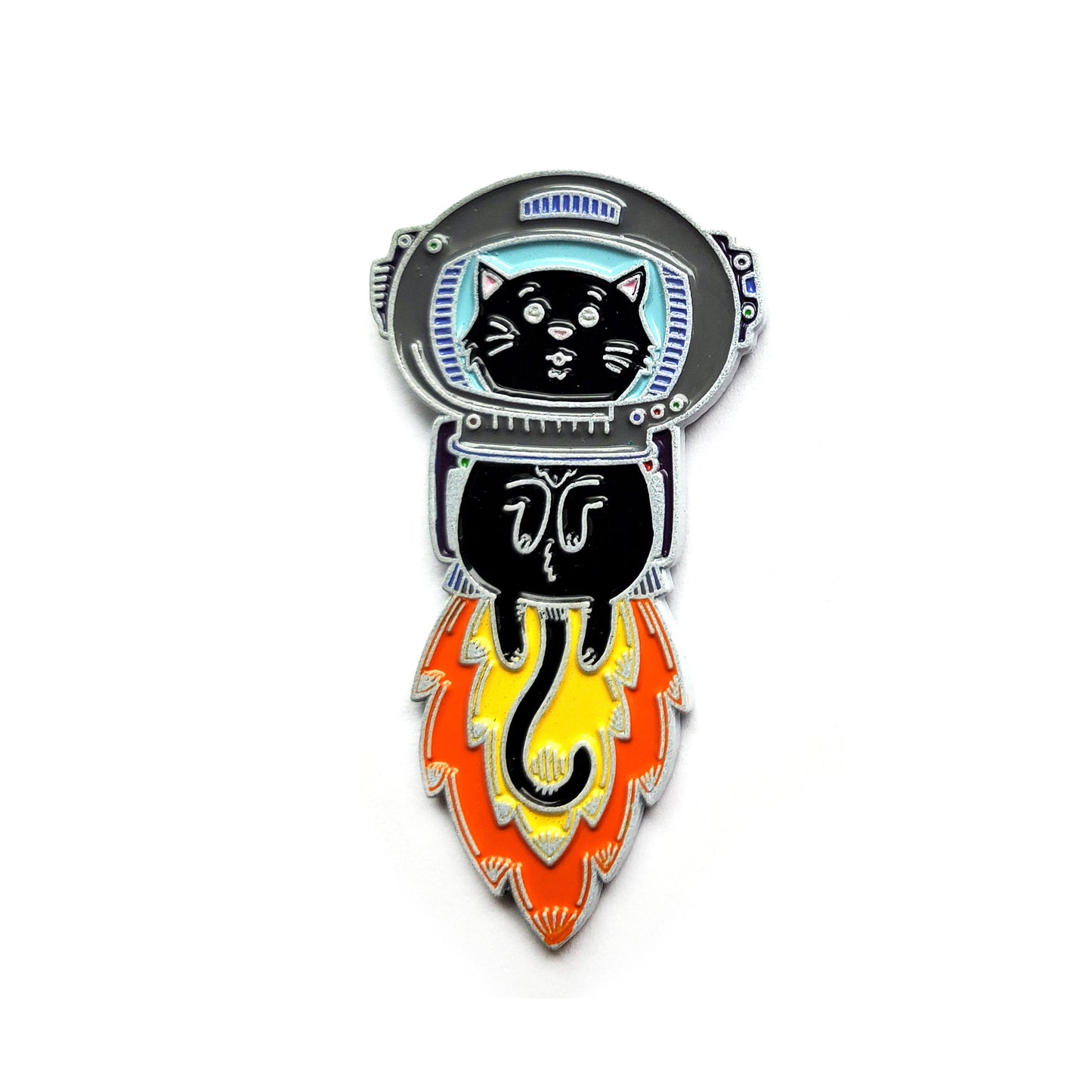 Astro Kitty Rainbow Collectible Enamel Pin, Colourful Enamel Pin, Gift for Him, Gift For Her, Lapel Pin, Funny Enamel Pin