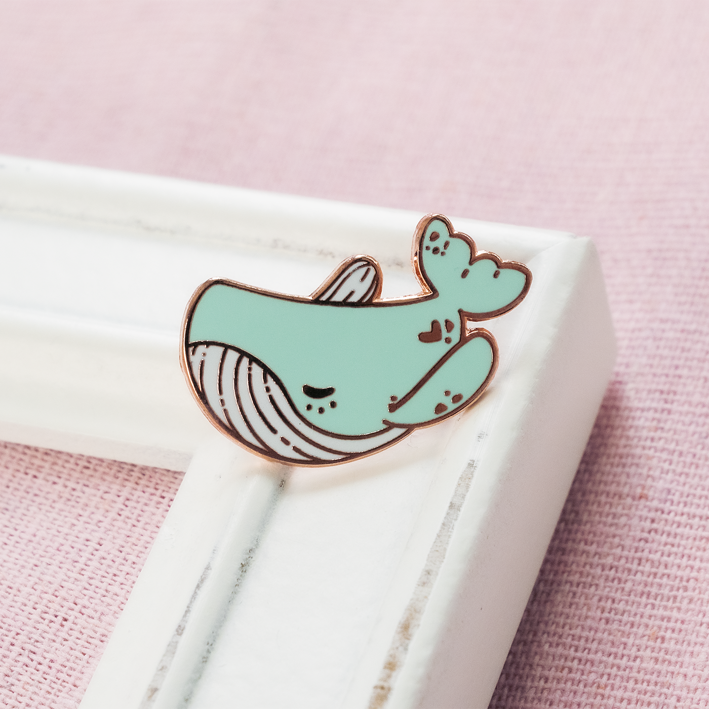 Kawaii Mint Whale Collectible Enamel Pin, Colourful Enamel Pin, Gift for Animal Lover, Lapel Pin, Cute Enamel Pin