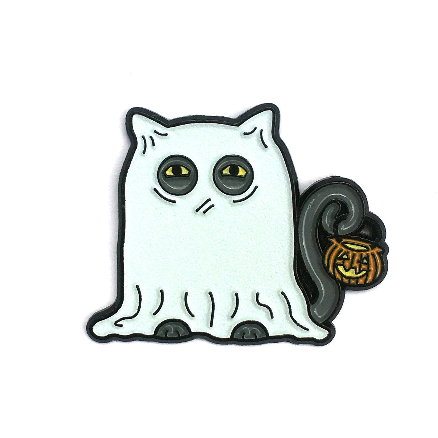 Spooky Kitty Glow In The Dark Collectible Enamel Pin, Colourful Enamel Pin, Gift for Him, Gift For Her, Lapel Pin, Funny Enamel Pin
