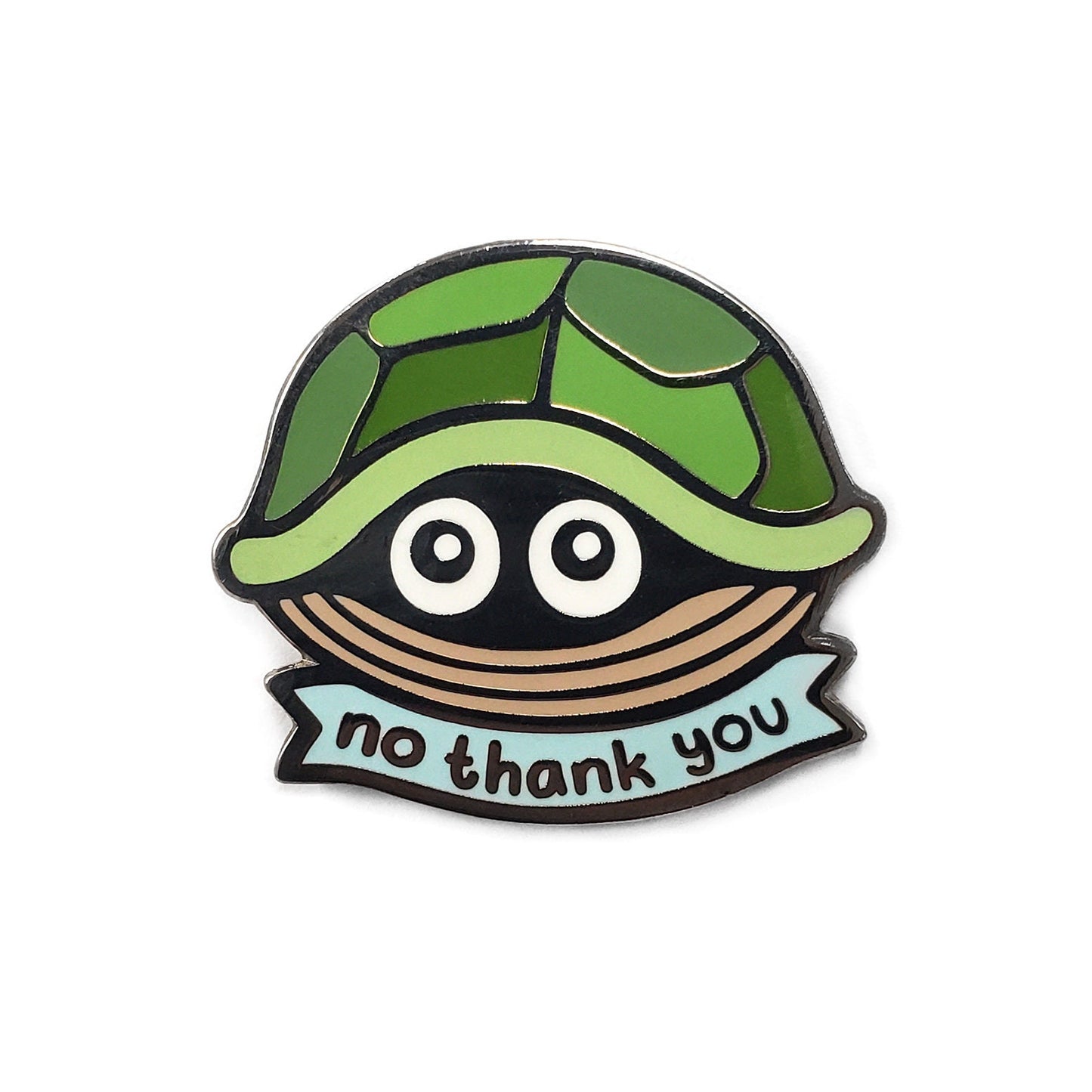 No Thank You Turtle Collectible Enamel Pin, Colourful Enamel Pin, Gift for Him, Gift For Her, Lapel Pin, Funny Enamel Pin
