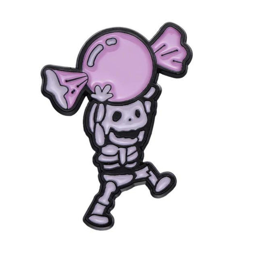Skeleton With Sweet Pin, Colourful Enamel Pin, Gift for Him, Gift For Her, Lapel Pin, Funny Enamel Pin, Cute Enamel Pin
