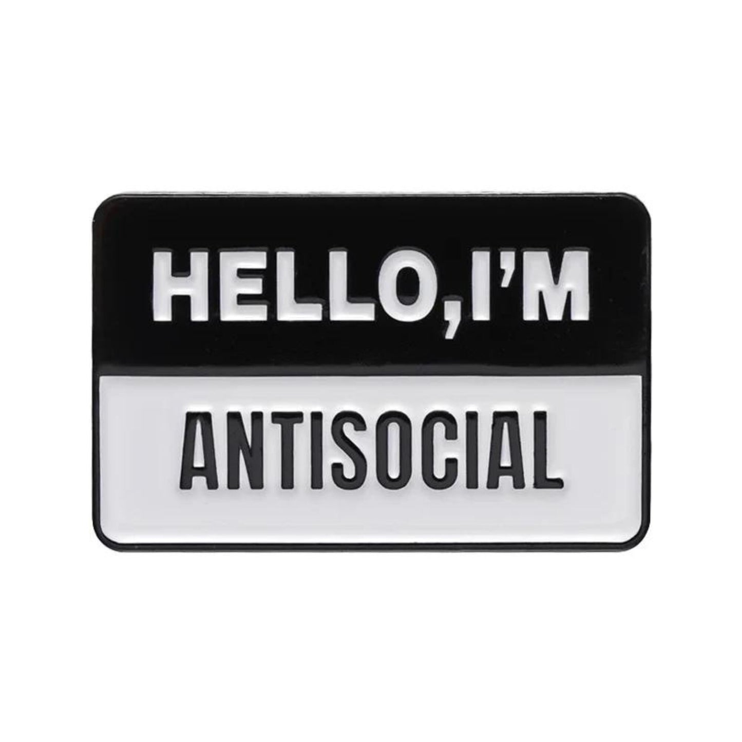 Hello, I'm Antisocial Pin, Colourful Enamel Pin, Gift for Him, Gift For Her, Lapel Pin, Funny Enamel Pin, Cute Enamel Pin