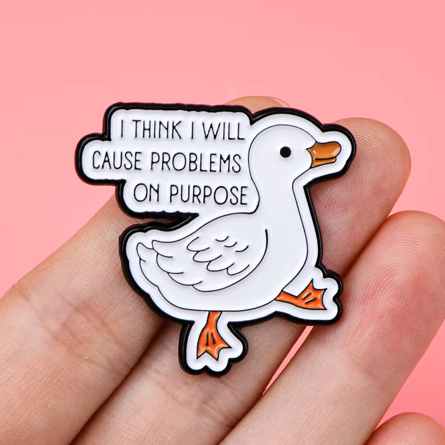 Cause Problems Pin, Colourful Enamel Pin, Gift for Him, Gift For Her, Lapel Pin, Funny Enamel Pin, Cute Enamel Pin
