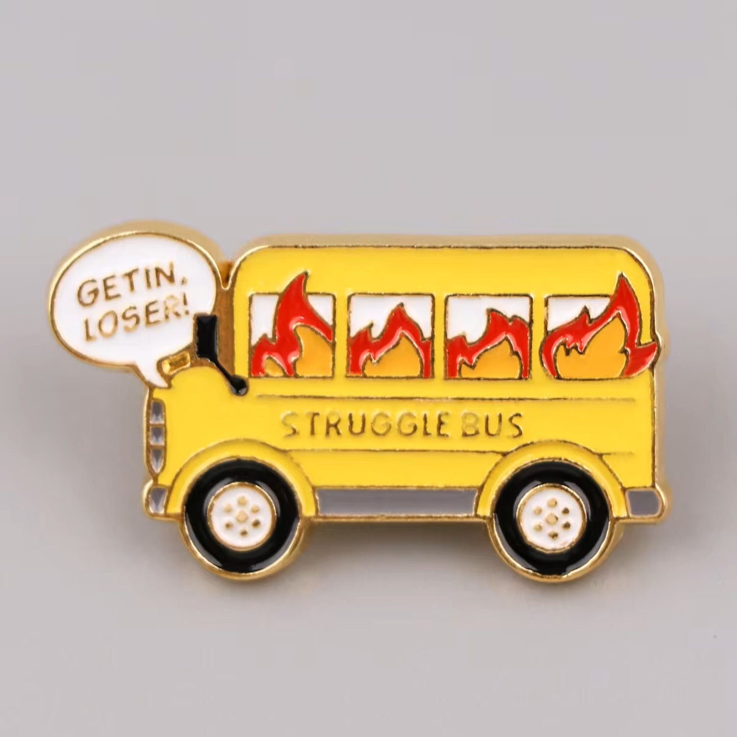 Struggle Bus Pin, Colourful Enamel Pin, Gift for Him, Gift For Her, Lapel Pin, Funny Enamel Pin, Cute Enamel Pin