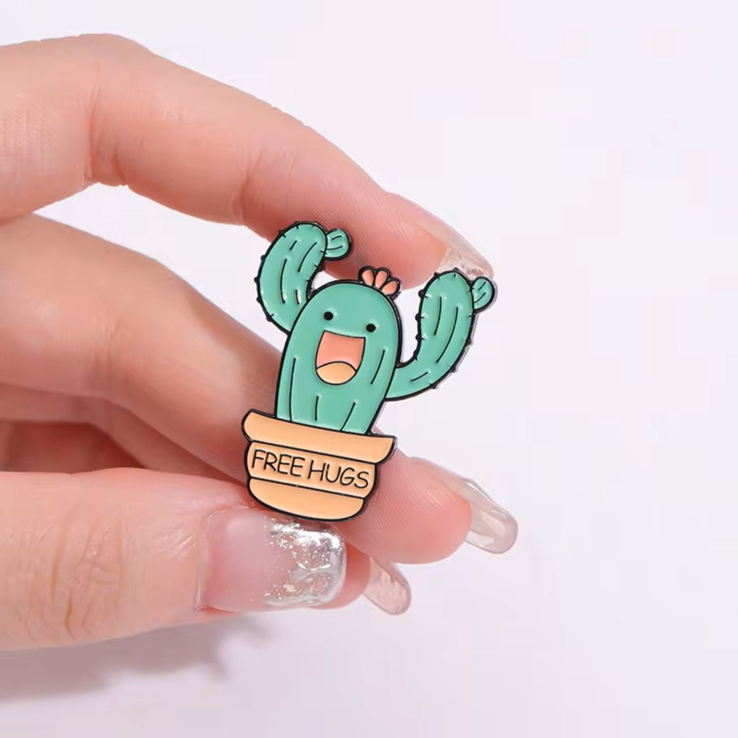 Free Hugs Pin, Colourful Enamel Pin, Gift for Him, Gift For Her, Lapel Pin, Funny Enamel Pin, Cute Enamel Pin