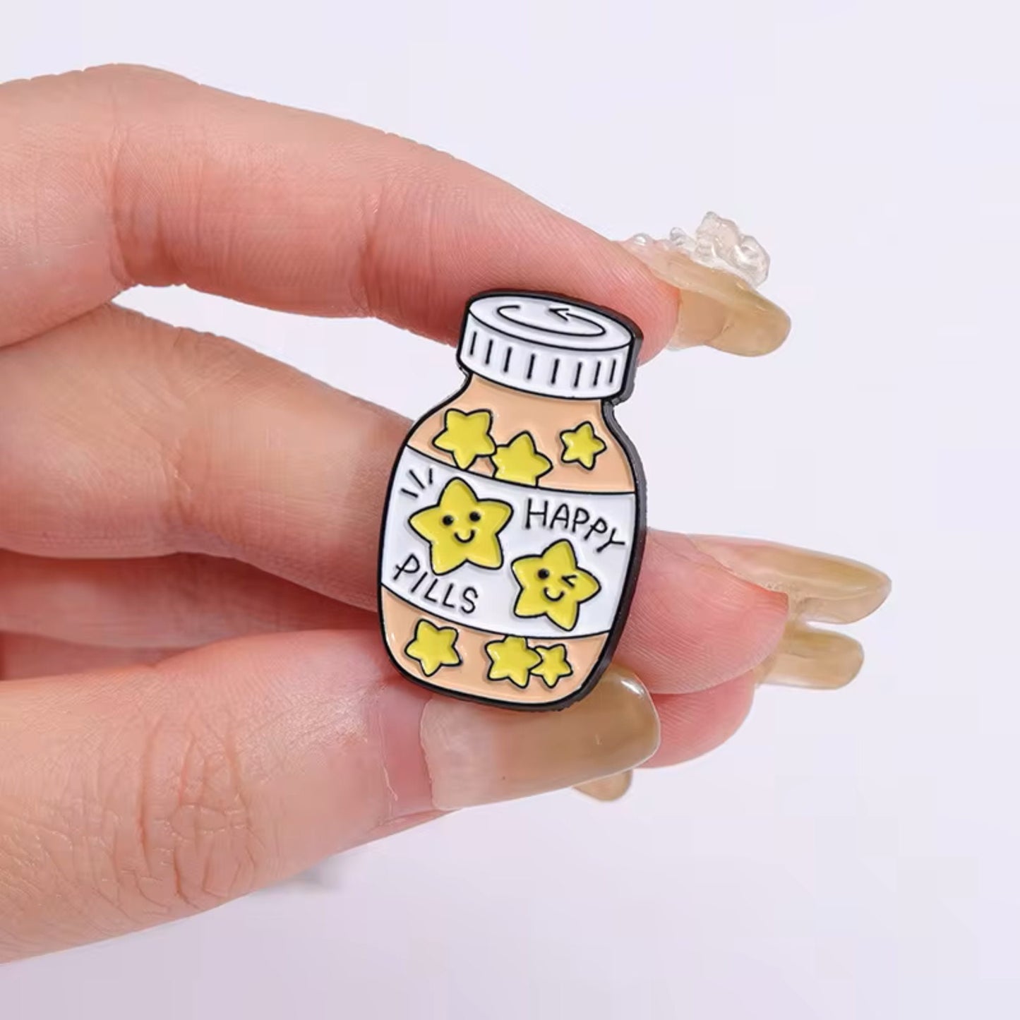 Happy Pills Pin, Colourful Enamel Pin, Gift for Him, Gift For Her, Lapel Pin, Funny Enamel Pin, Cute Enamel Pin