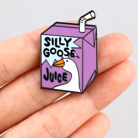 Silly Goose Juice Pin, Colourful Enamel Pin, Gift for Him, Gift For Her, Lapel Pin, Funny Enamel Pin, Cute Enamel Pin
