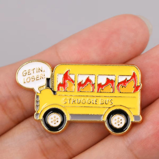 Struggle Bus Pin, Colourful Enamel Pin, Gift for Him, Gift For Her, Lapel Pin, Funny Enamel Pin, Cute Enamel Pin