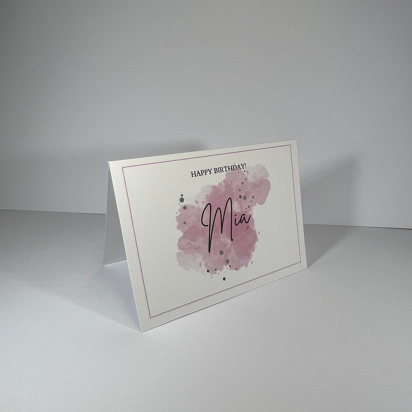 Simple Pink Watercolour Effect Birthday Card