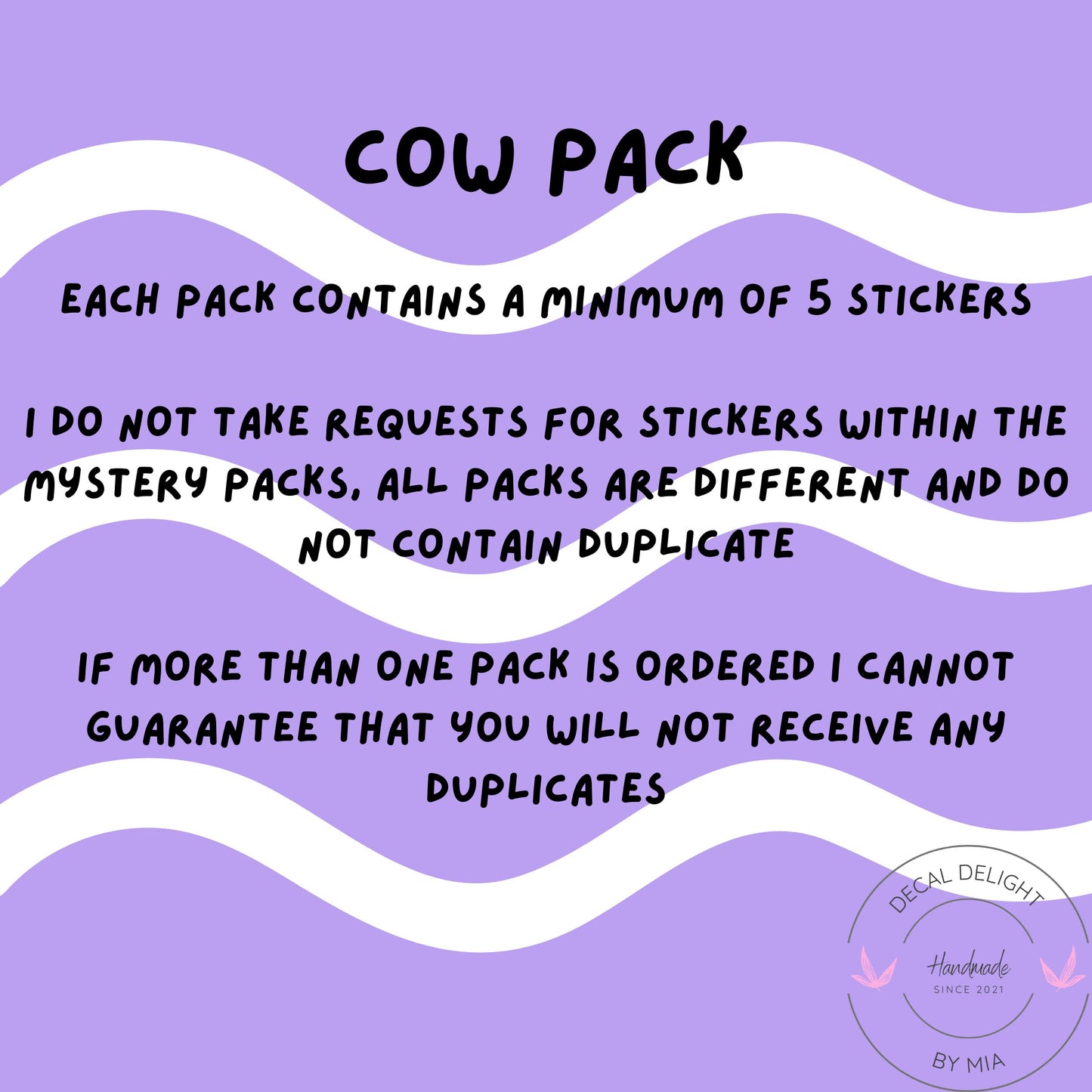 Cow Sticker Mystery Pack