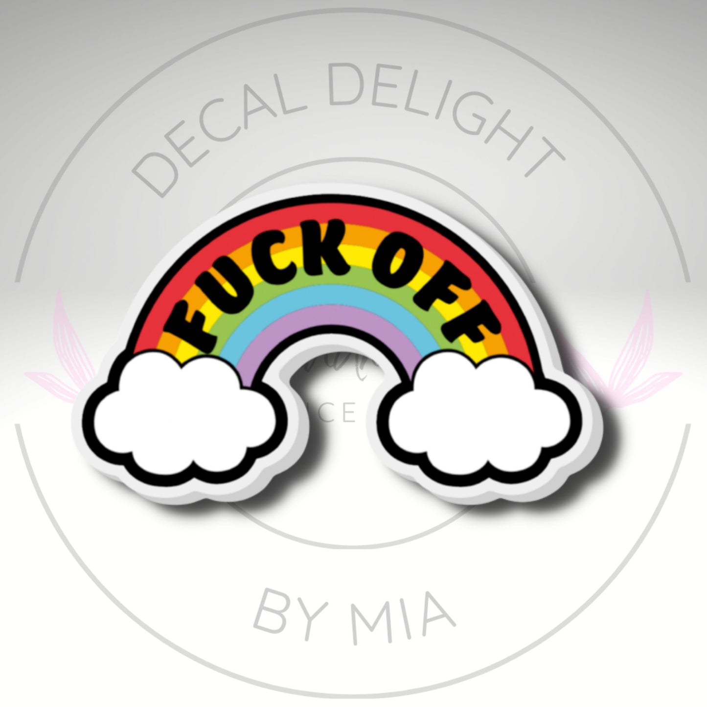 Fuck Off Rainbow Collectible Acrylic Pin, Colourful Pin, Gift for Her, Gift For Him, Lapel Pin, Funny Pin, Fashionable Pin