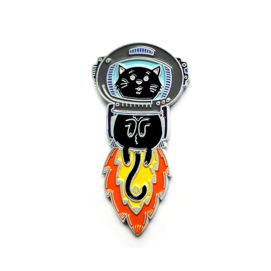 Astro Kitty Rainbow Collectible Enamel Pin, Colourful Enamel Pin, Gift for Him, Gift For Her, Lapel Pin, Funny Enamel Pin