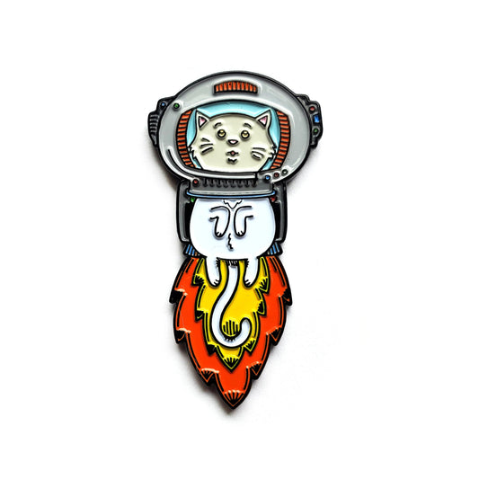 Astro Kitty Rainbow Collectible Enamel Pin, Colourful Enamel Pin, Gift for Him, Gift For Her, Lapel Pin, Funny Enamel Pin
