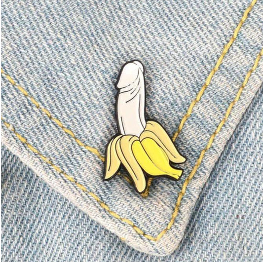 Banana Dick Pin, Colourful Enamel Pin, Gift for Him, Gift For Her, Lapel Pin, Funny Enamel Pin, Cute Enamel Pin