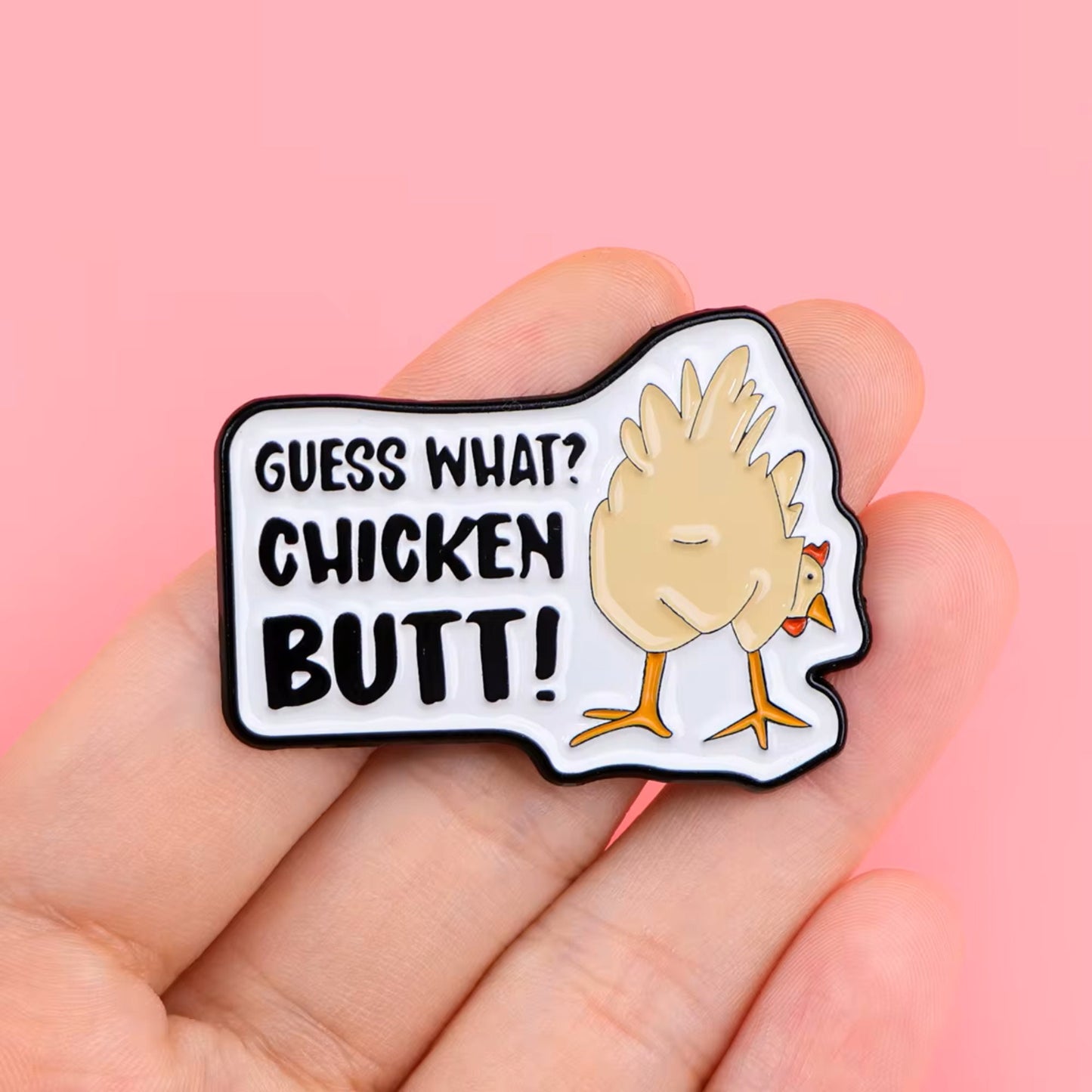 Chicken Butt Pin, Colourful Enamel Pin, Gift for Him, Gift For Her, Lapel Pin, Funny Enamel Pin, Cute Enamel Pin