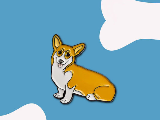 Cute Corgi Collectible Enamel Pin, Colourful Enamel Pin, Gift for Him, Gift For Her, Lapel Pin, Funny Enamel Pin