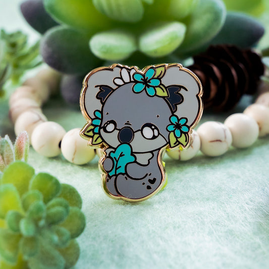 Leafy Koala Collectible Enamel Pin, Colourful Enamel Pin, Gift for Him, Gift For Her, Lapel Pin, Cute Enamel Pin