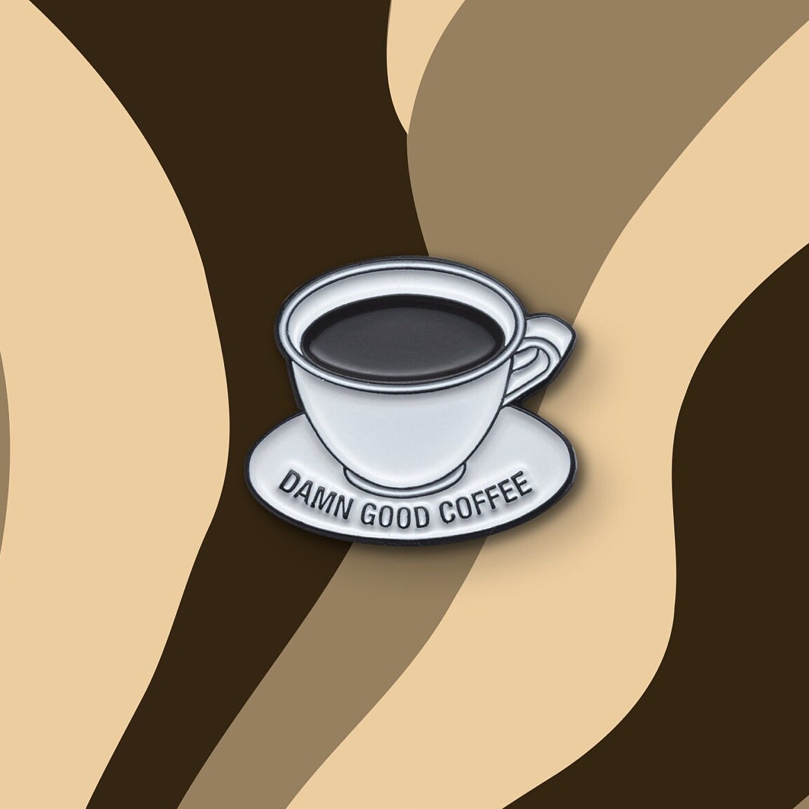 Damn Good Coffee Collectible Enamel Pin, Colourful Enamel Pin, Gift for Him, Gift For Her, Lapel Pin, Funny Enamel Pin