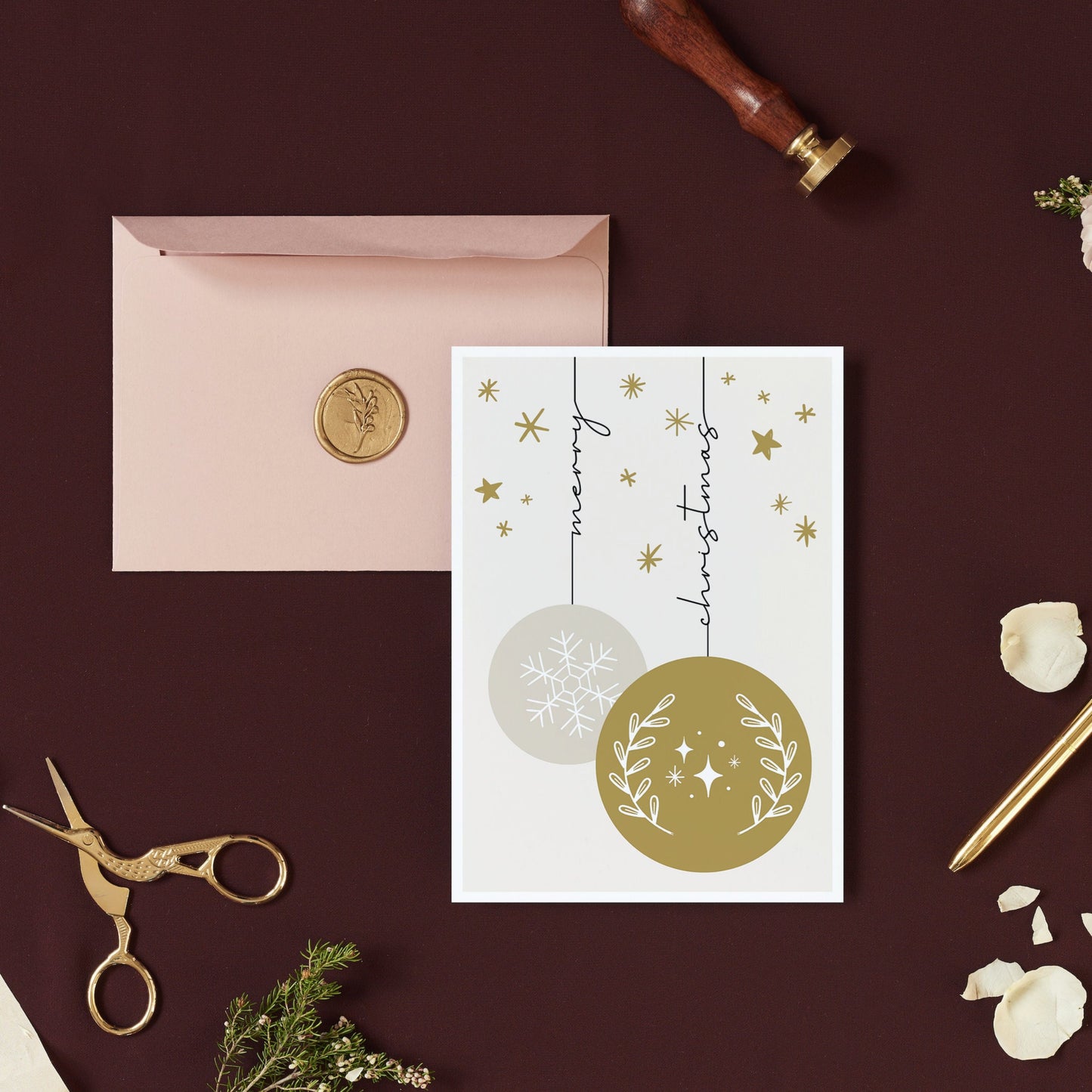 Elegant Bauble Christmas Card