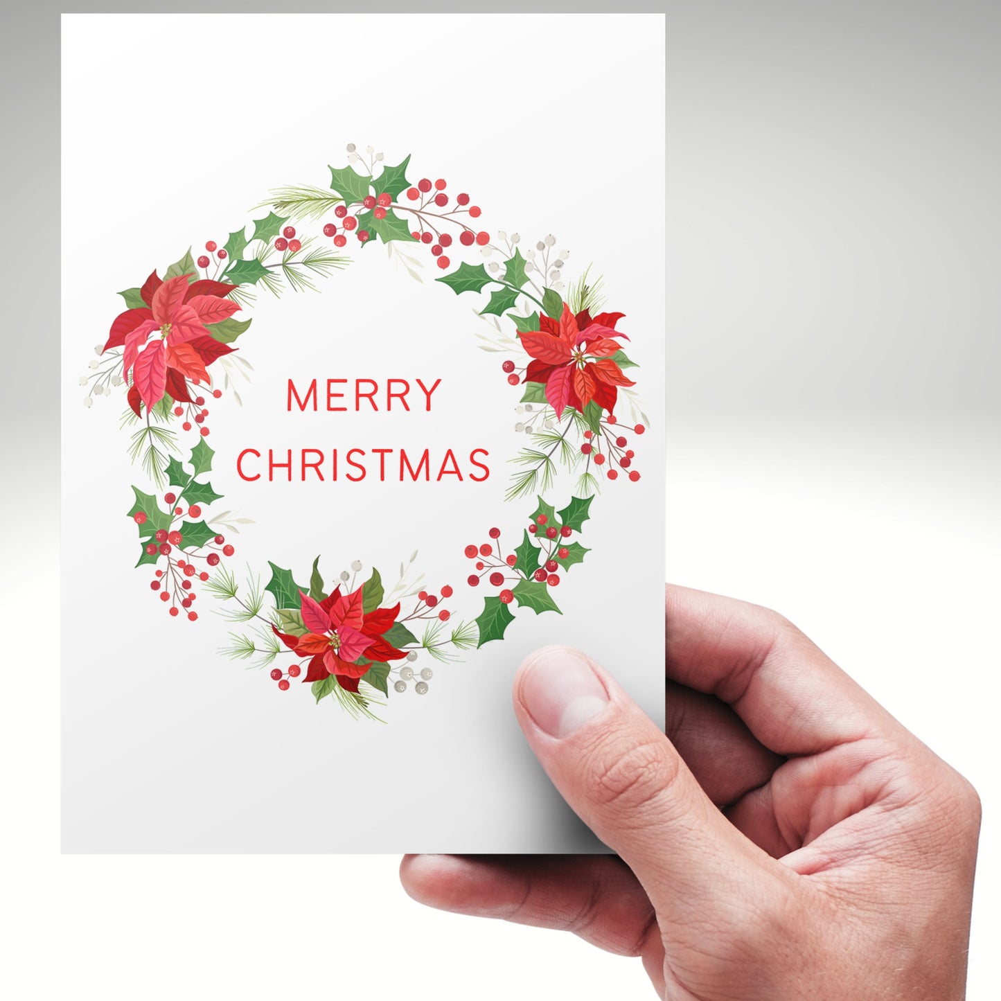 Elegant Berry Wreath Christmas Card