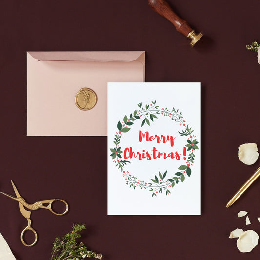 Elegant Wreath Christmas Card