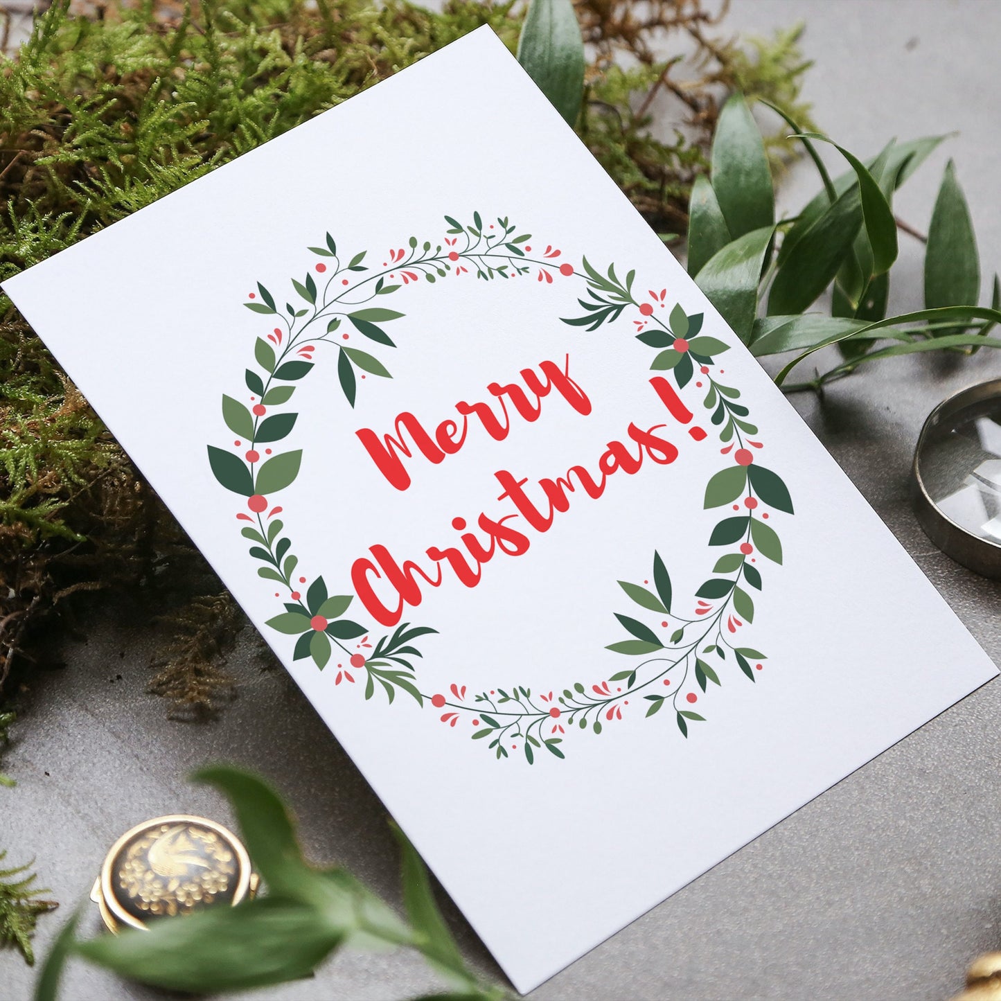 Elegant Wreath Christmas Card