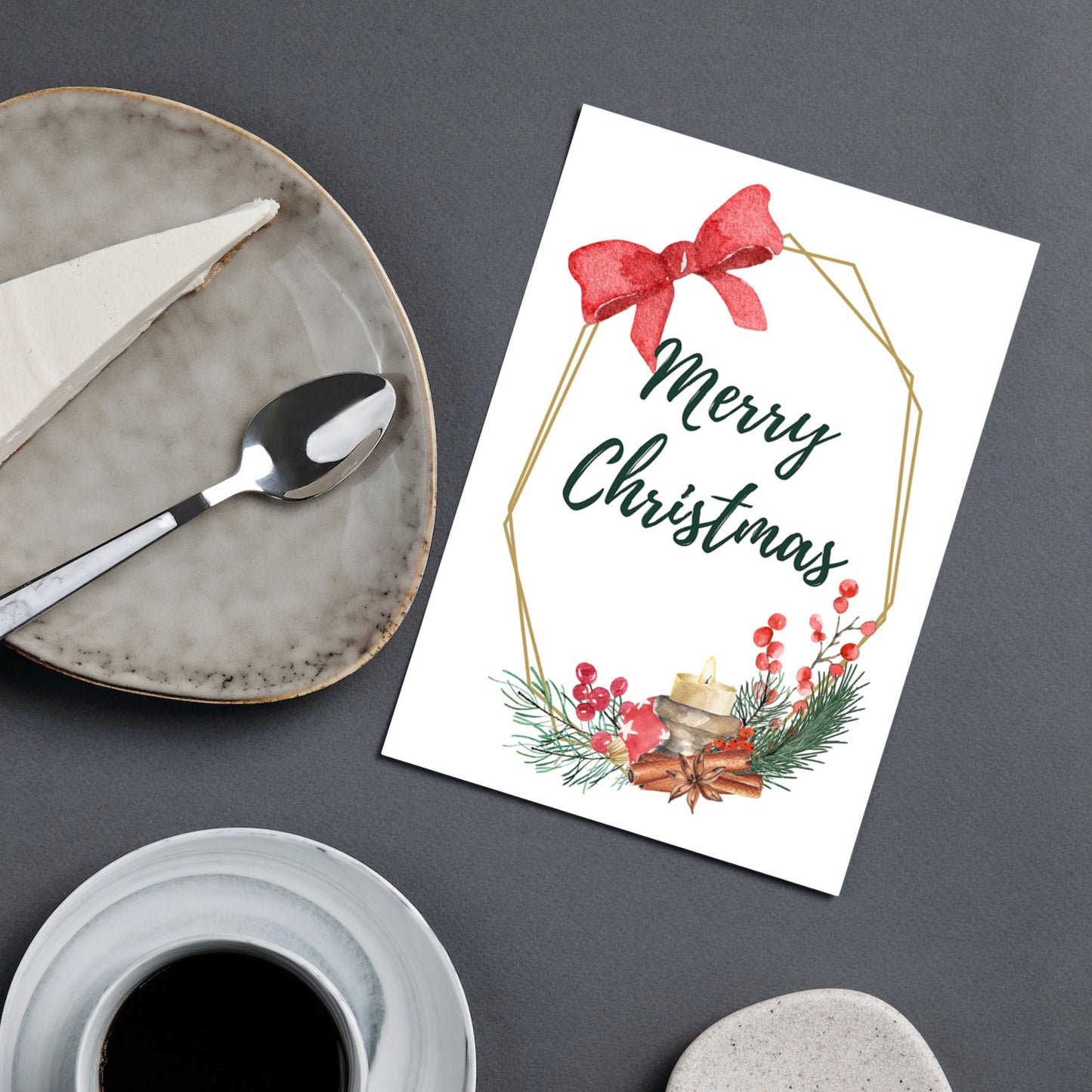 Simplistic Wreath Christmas Card