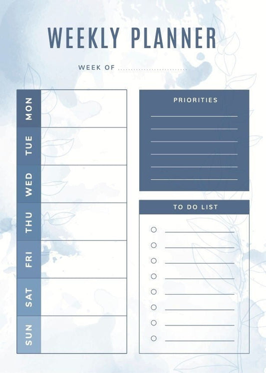 Printable Weekly Planner * PDF and PNG*