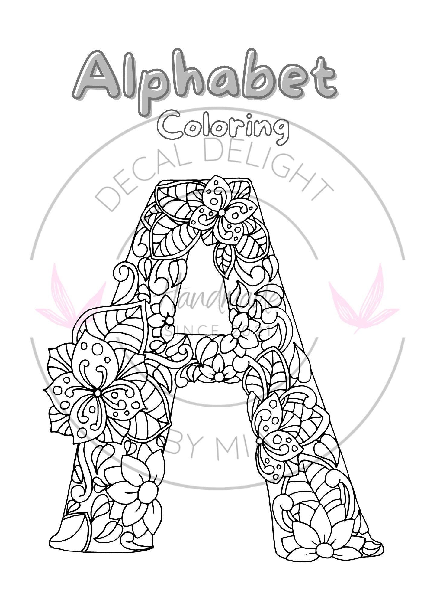 Printable A-Z Mandala Colouring Pack * PDF *