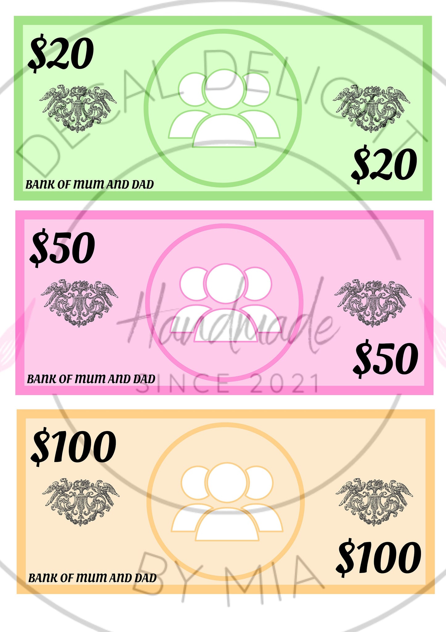 Printable Chore Bucks, Notes in Dollars   * PDF & PNG *