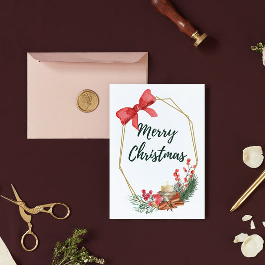 Simplistic Wreath Christmas Card
