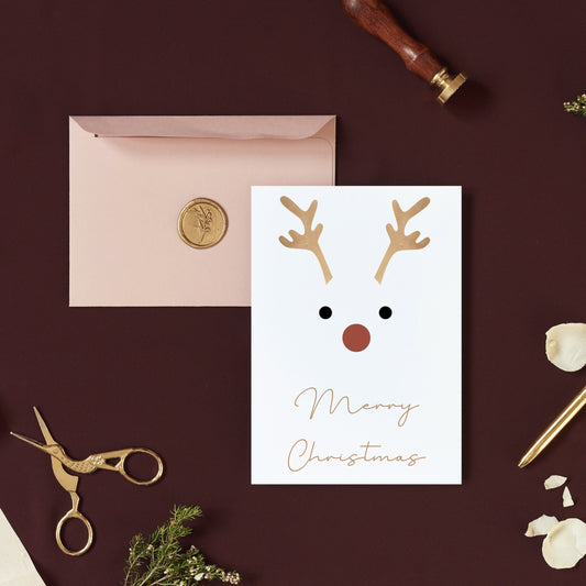 Merry Christmas Reindeer Christmas Card