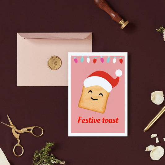 Comical Festive Toast Christmas Card
