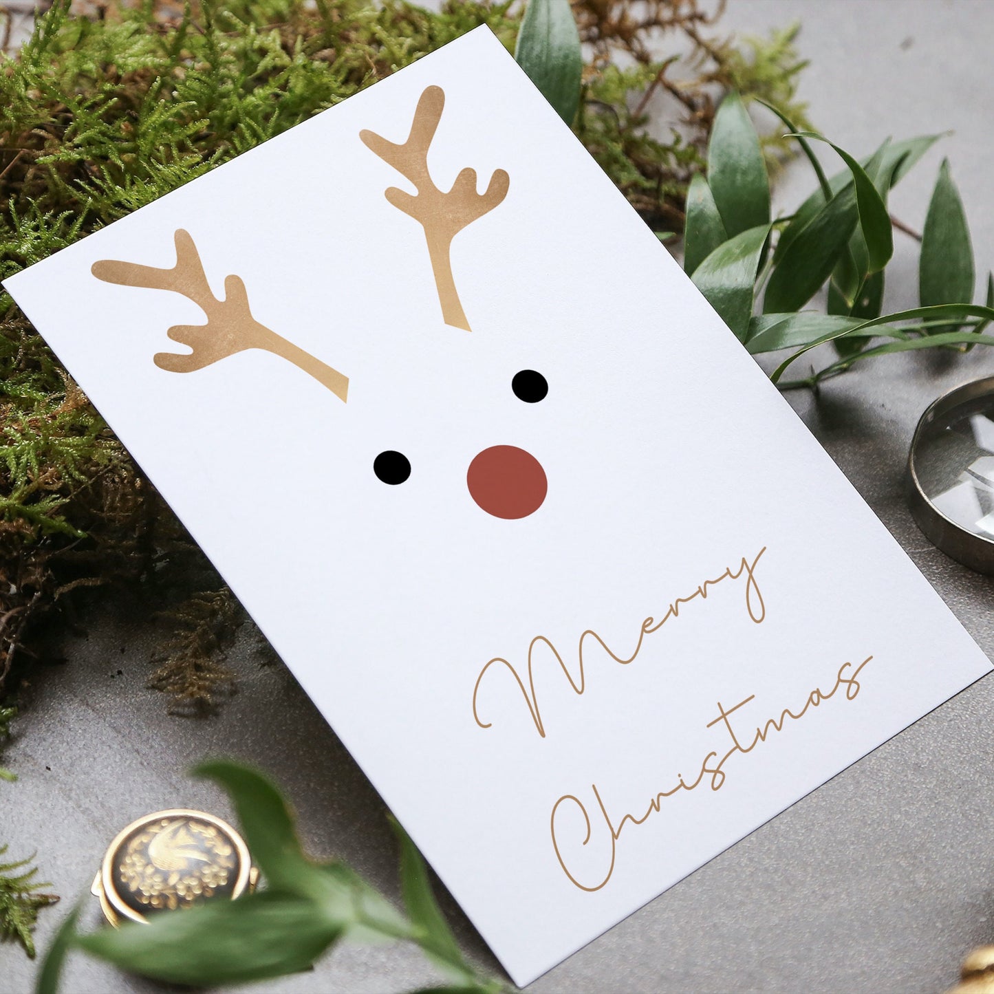 Merry Christmas Reindeer Christmas Card