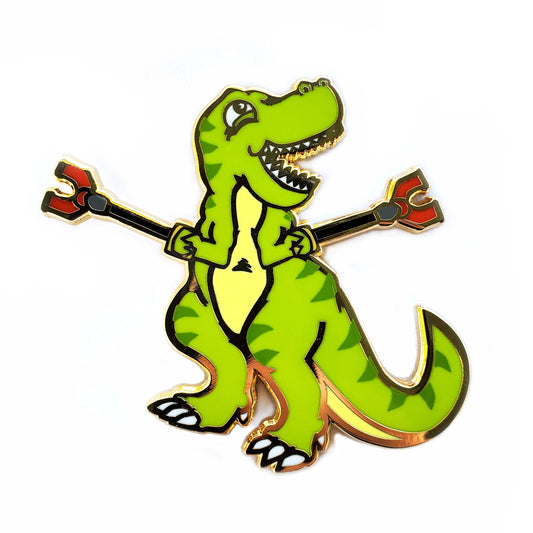 Unstoppable T-Rex Dino (Green) Collectible Enamel Pin, Colourful Pin, Gift for Her, Gift For Him Lapel Pin, Funny Pin, Fashionable Pin