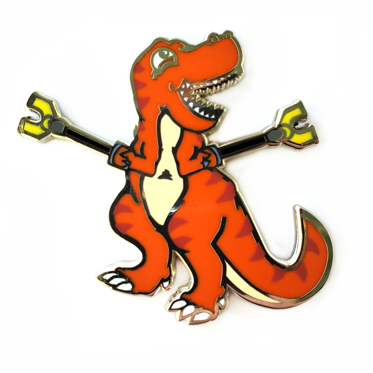 Unstoppable T-Rex Dino (Orange) Collectible Enamel Pin, Colourful Pin, Gift for Her, Gift For Him Lapel Pin, Funny Pin, Fashionable Pin